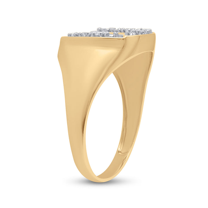 0.01CTW-DIA HORSE-SHOE MENS RING