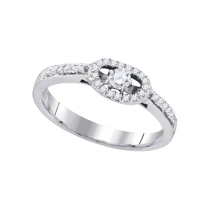 10kt White Gold Womens Round Diamond Solitaire Bridal Wedding Engagement Ring 1/4 Cttw