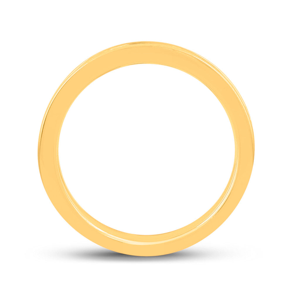 14kt Yellow Gold Womens Machine Set Round Diamond Wedding Band 1.00 Cttw