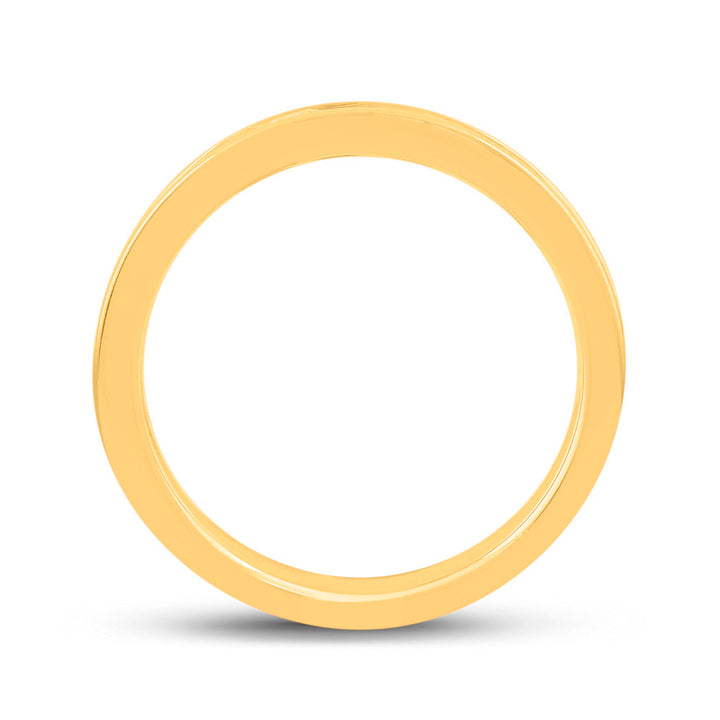 14kt Yellow Gold Womens Machine Set Round Diamond Wedding Band 1.00 Cttw