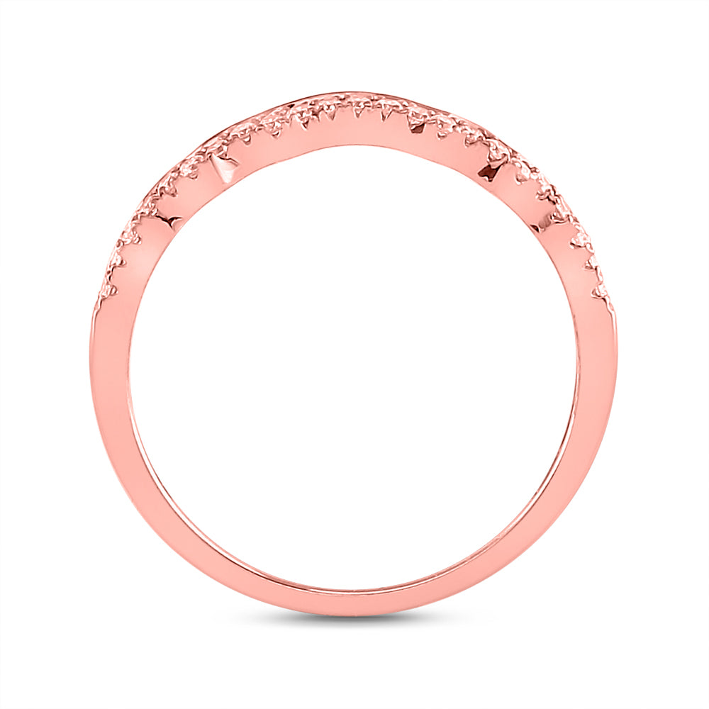 14kt Rose Gold Womens Round Diamond Bridal Wedding Engagement Ring Band Set 1.00 Cttw