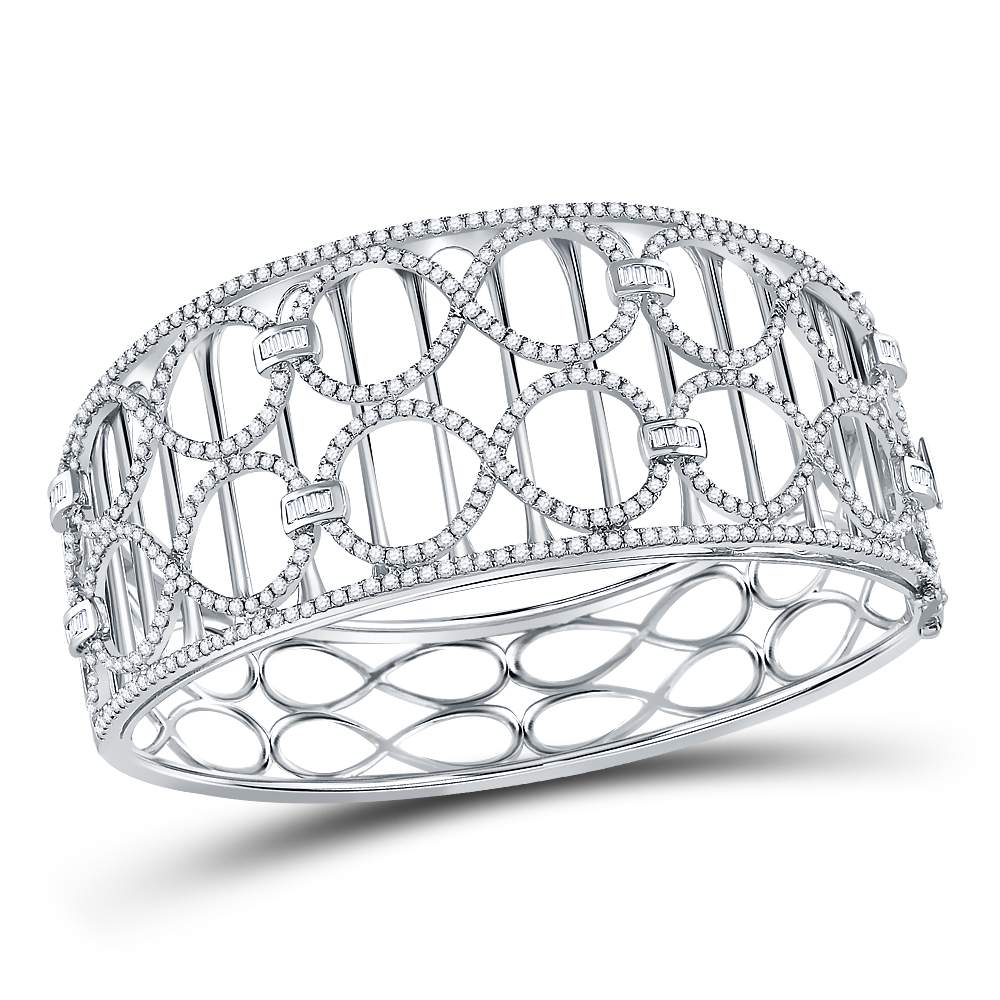 14kt White Gold Women's Diamond Fashion Cocktail Bracelet 4 ctw