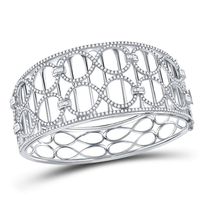 14kt White Gold Women's Diamond Fashion Cocktail Bracelet 4 ctw - view 2