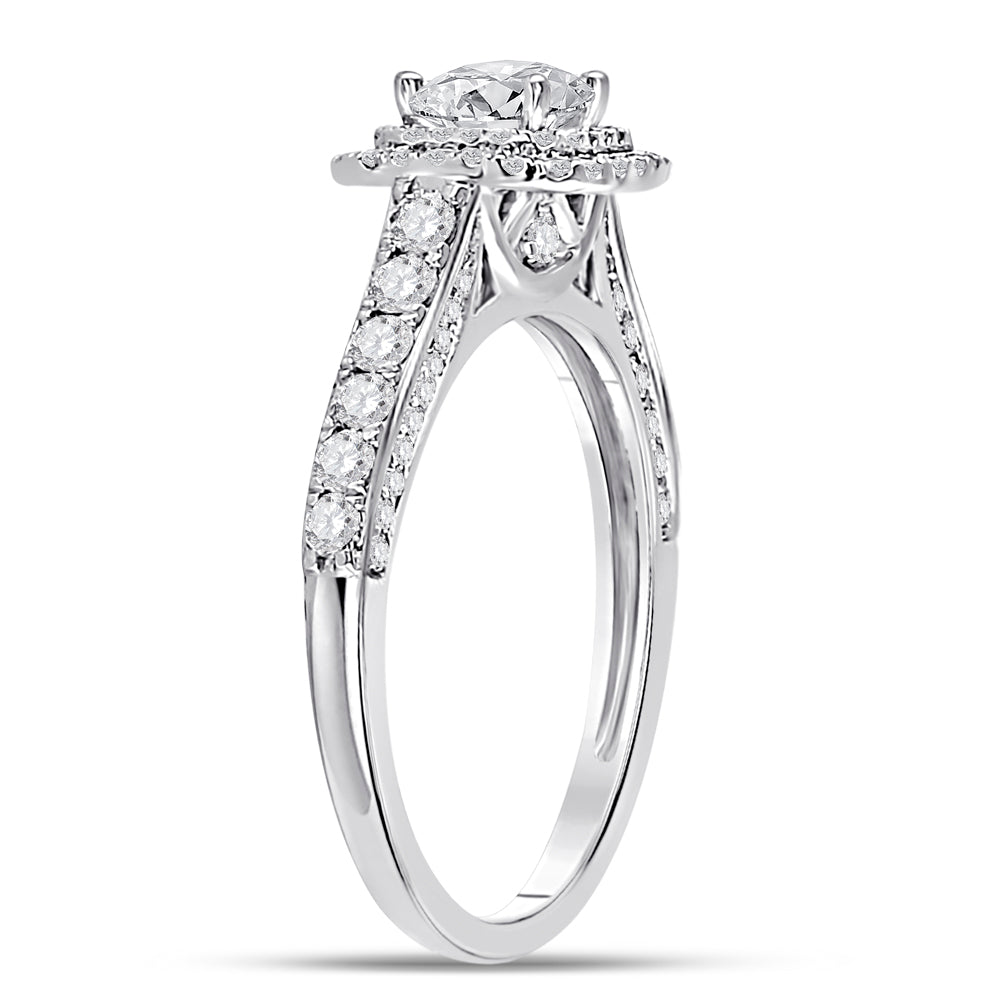 14kt White Gold Womens Princess Diamond Solitaire Bridal Wedding Engagement Ring 1.00 Cttw (Certified)