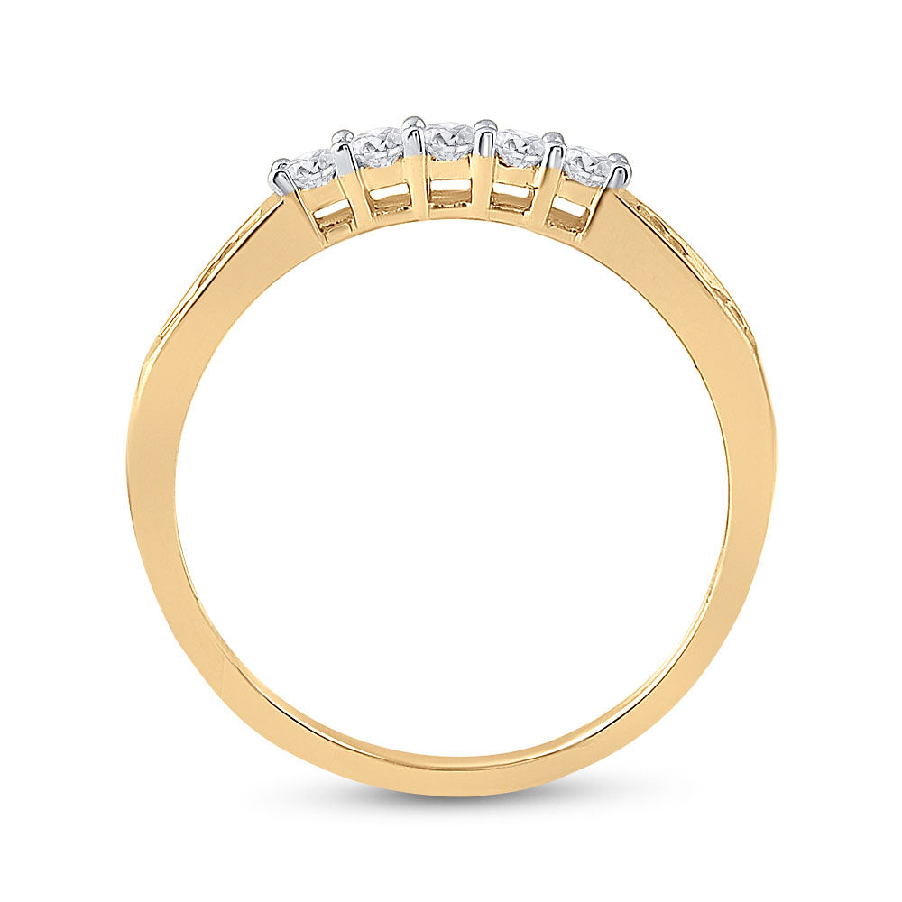 10kt Yellow Gold Womens Princess Diamond Bridal Wedding Engagement Ring Band Set 1.00 Cttw - Size 10
