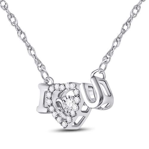 14kt Rose Gold Women's Diamond Pendant 1/10 ctw - view 3