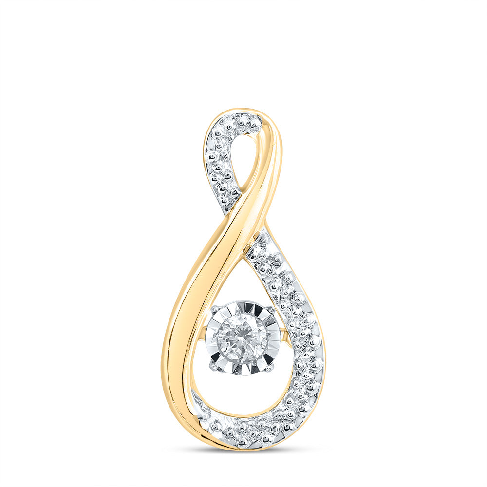 10kt Yellow Gold Women's Diamond Pendant 1/20 ctw
