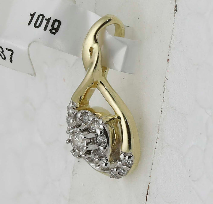 10kt Yellow Gold Women's Diamond Pendant 1/10 ctw