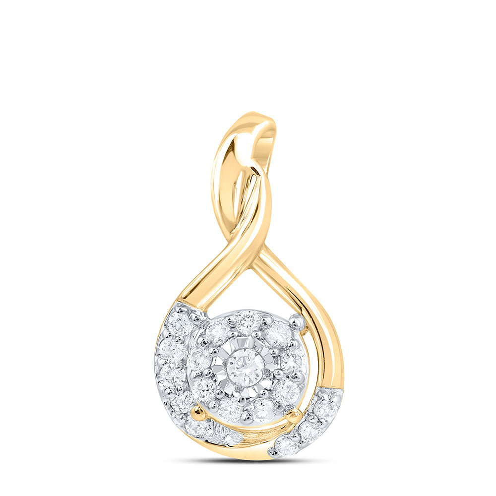 10kt Yellow Gold Women's Diamond Pendant 1/10 ctw - view 2