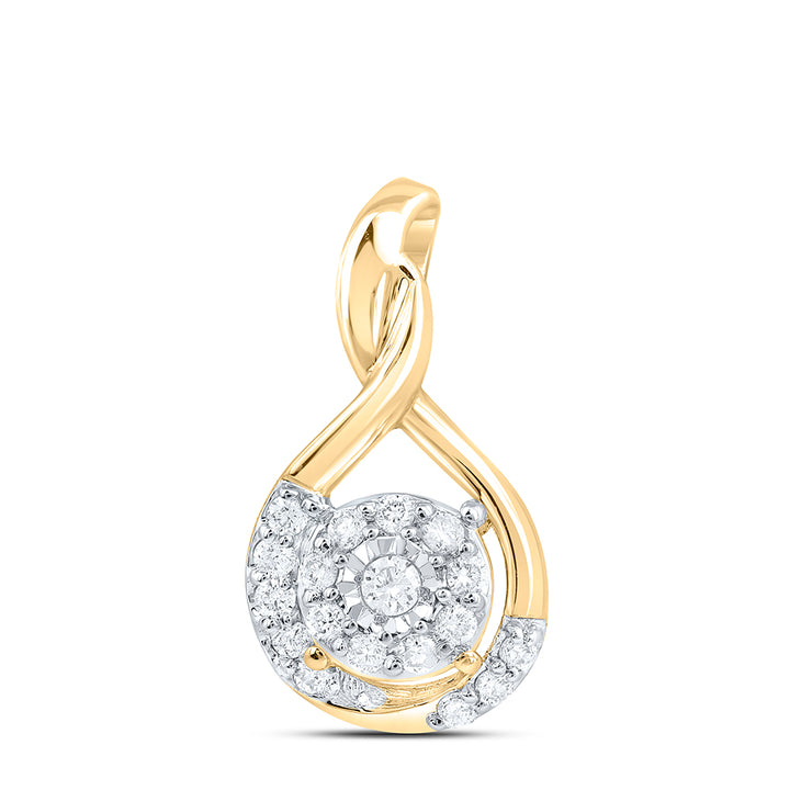10kt Yellow Gold Women's Diamond Pendant 1/10 ctw - view 2