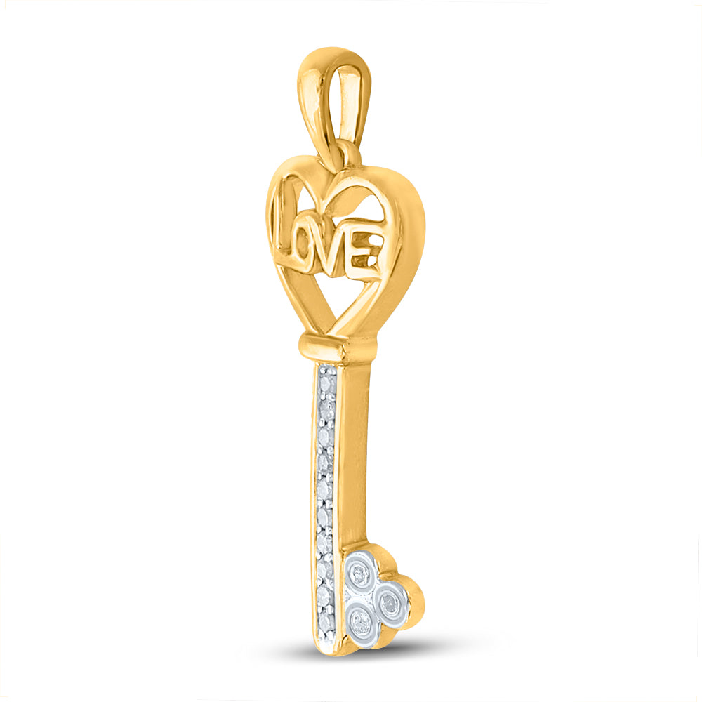 Yellow-tone Sterling Women's Diamond Pendant 1/10 ctw