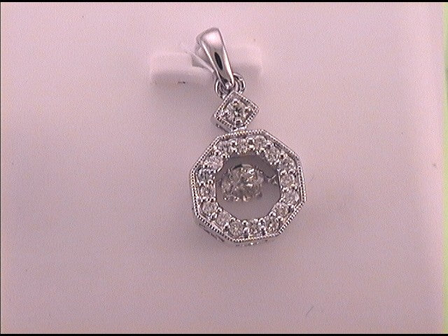 10kt White Gold Women's Diamond Pendant 1/3 ctw