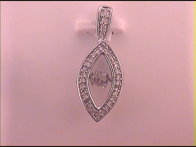 10kt White Gold Women's Diamond Pendant 1/4 ctw