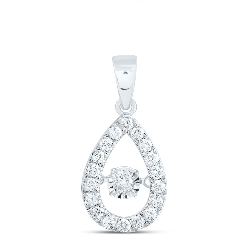 10kt White Gold Women's Diamond Pendant 1/3 ctw