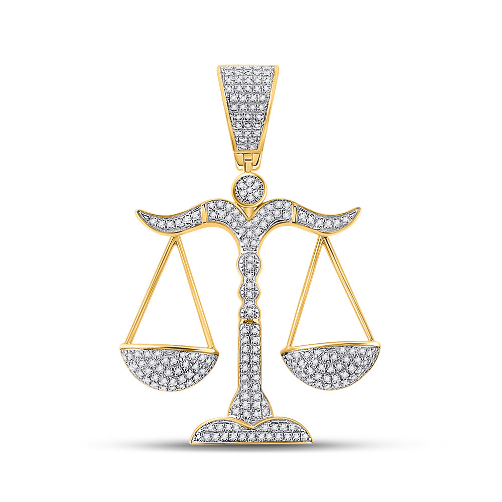10kt Yellow Gold Men's Diamond Charm 3/8 ctw