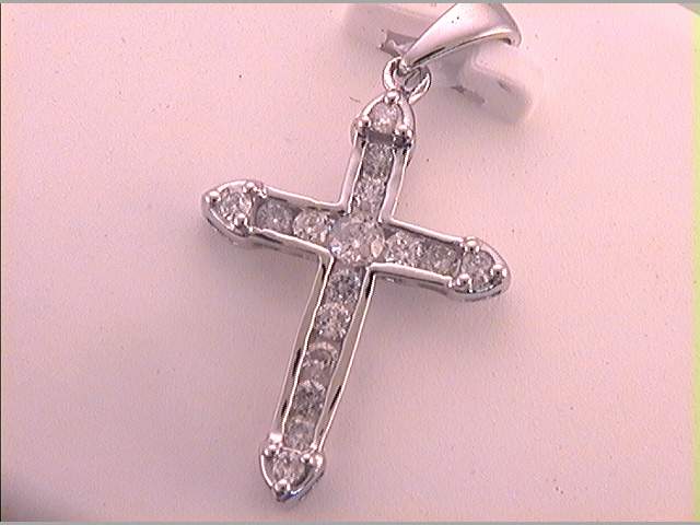 10kt White Gold Women's Diamond Pendant 1/3 ctw