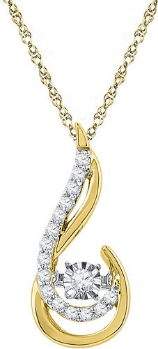 10kt Yellow Gold Women's Diamond Pendant 1/5 ctw