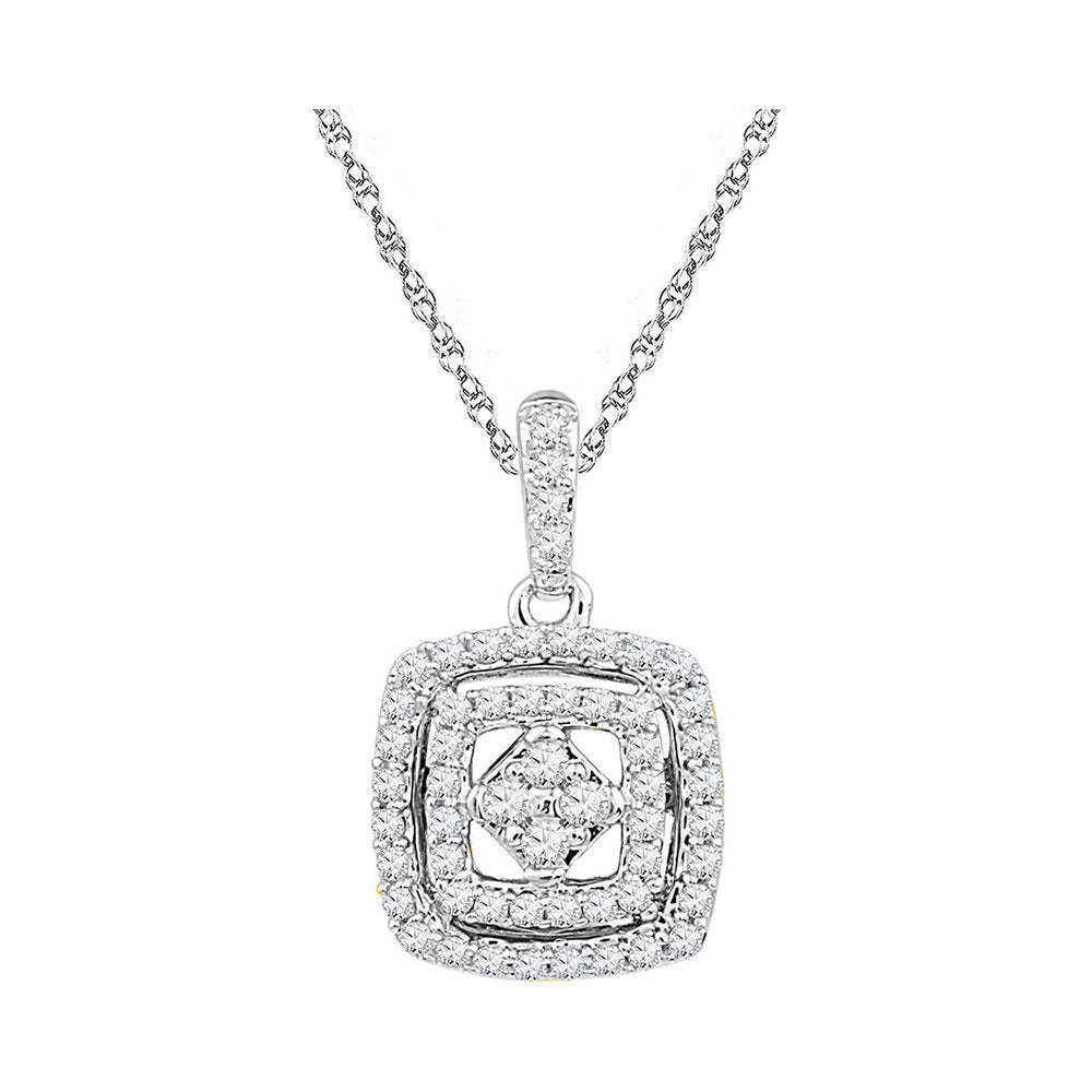 10kt Two-tone Gold Women's Diamond Pendant 1/4 ctw