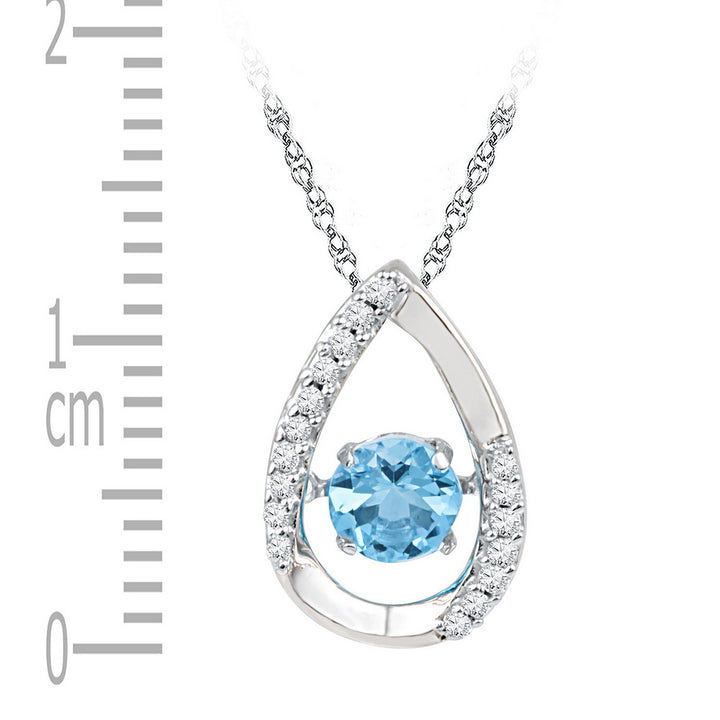 10kt White Gold Women's Lab-Created Blue Topaz Solitaire Pendant 3/4 ctw