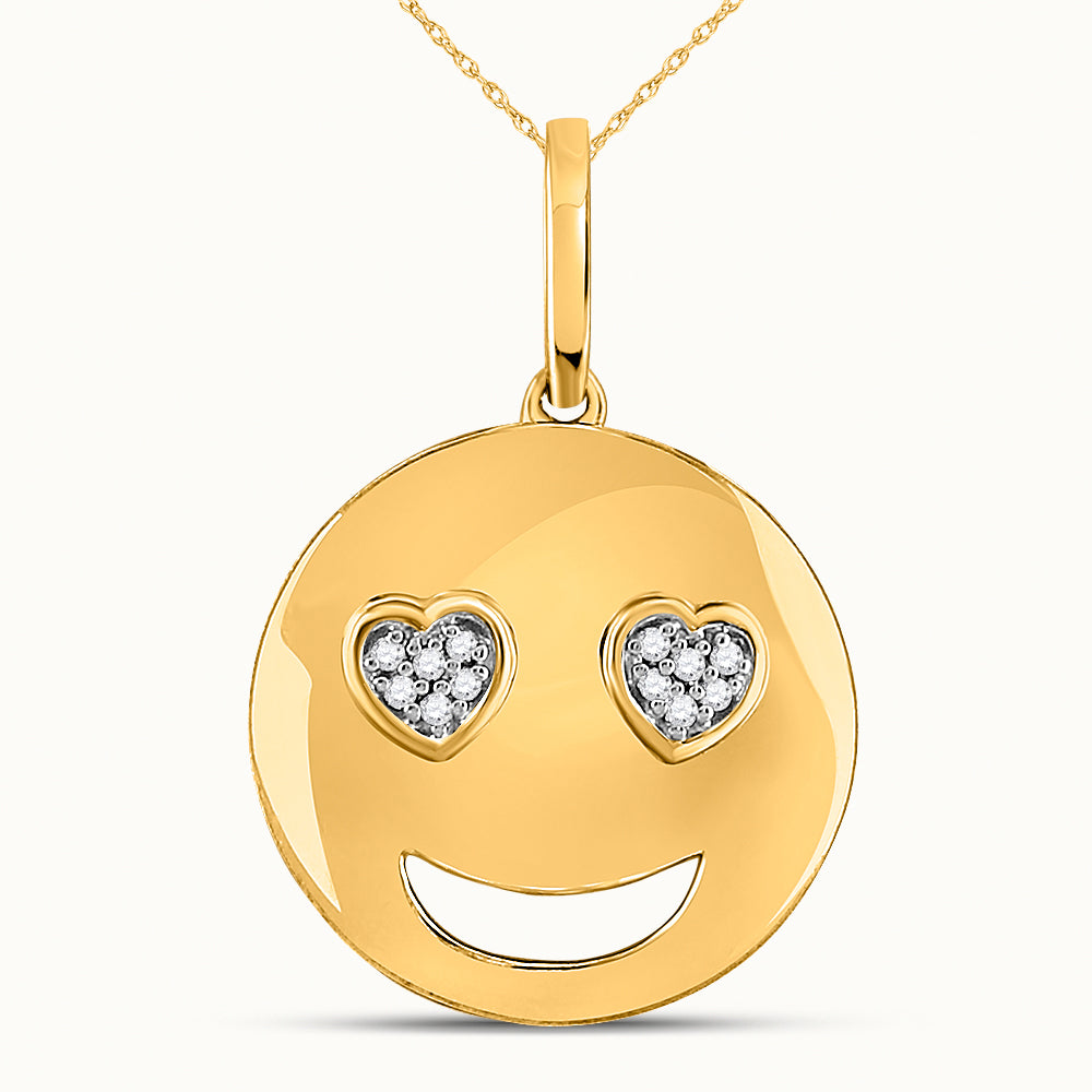 0.03CT-DIA P1P2 'SMILEY' FASHION PENDANT