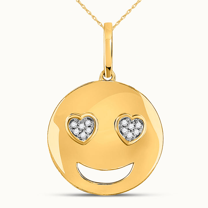 0.03CT-DIA P1P2 'SMILEY' FASHION PENDANT