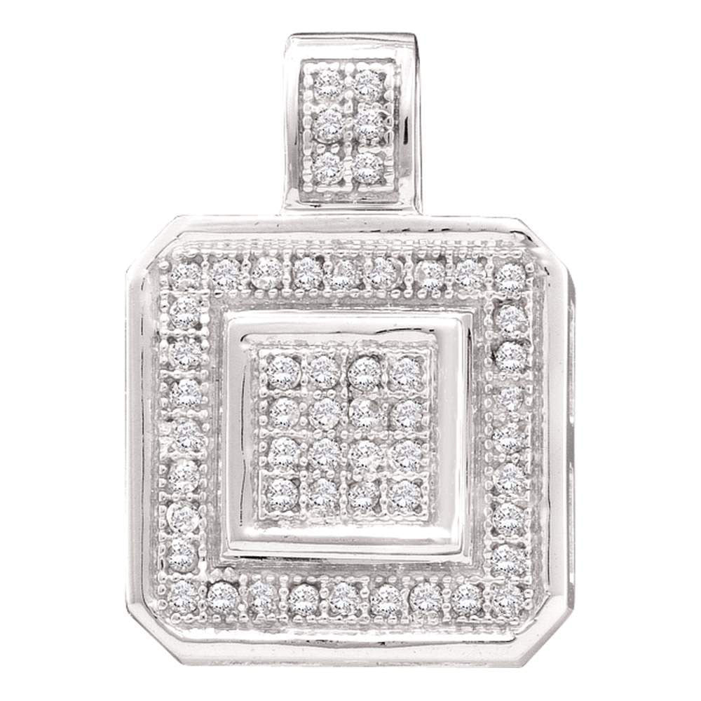 10kt Yellow Gold Women's Round Diamond Cluster Pendant 1/6 ctw