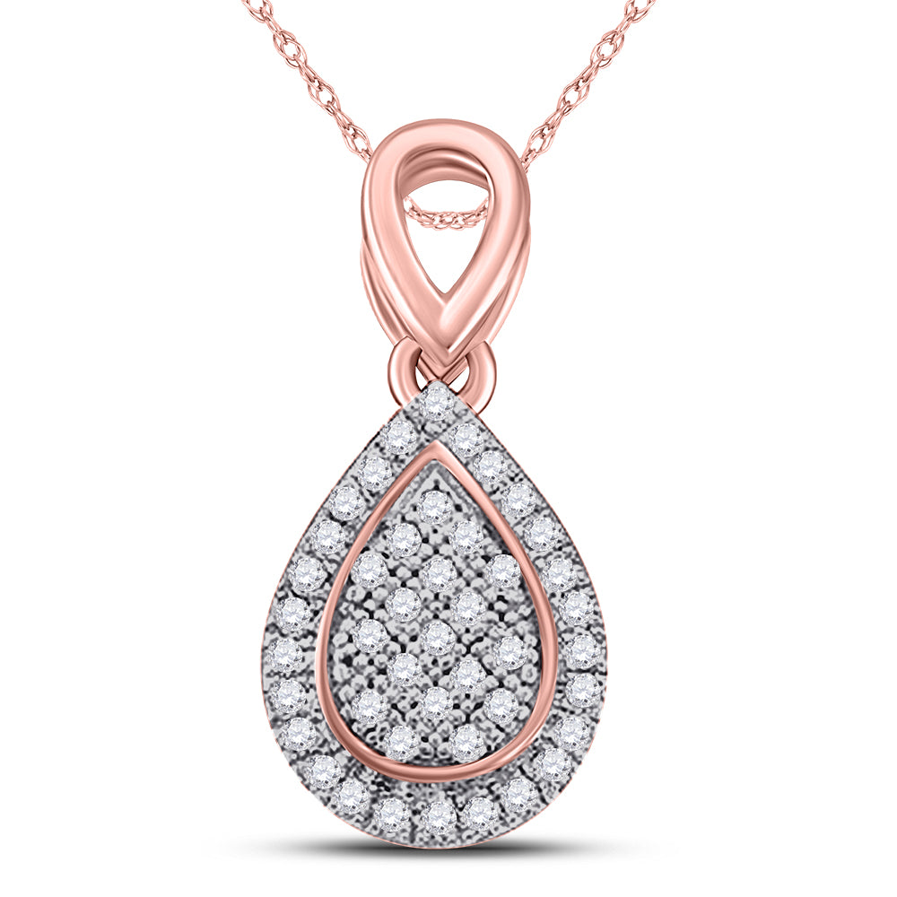 10kt Two-tone Gold Women's Diamond Micro-Pave Pendant 1/8 ctw