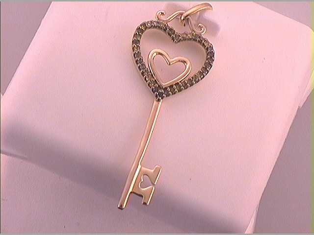 10kt Yellow Gold Women's Diamond Heart Pendant 1/10 ctw