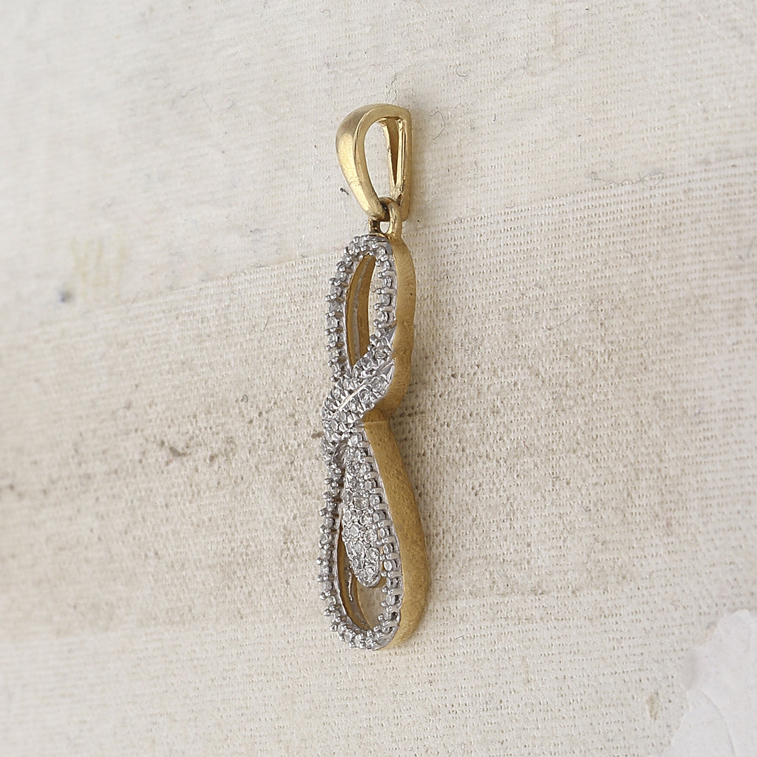 10kt Yellow Gold Women's Diamond Micro-Pave Pendant 1/5 ctw