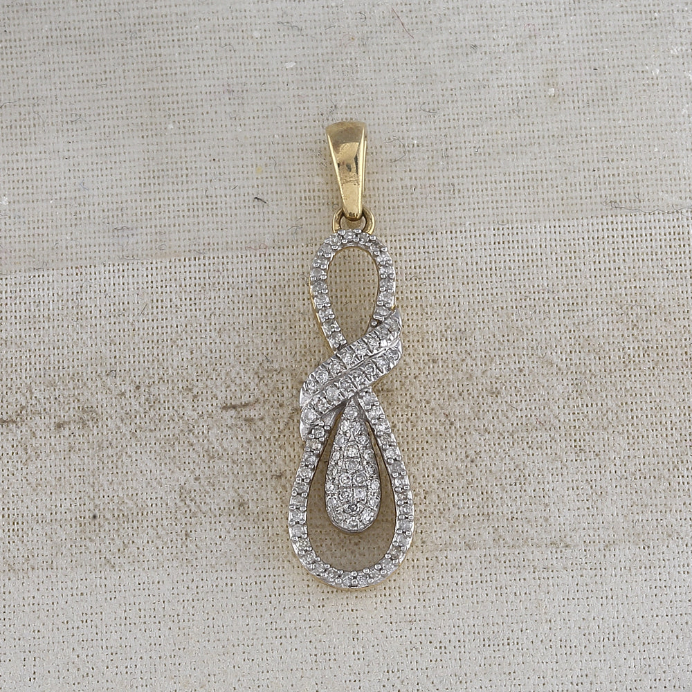 10kt Yellow Gold Women's Diamond Micro-Pave Pendant 1/5 ctw - view 2
