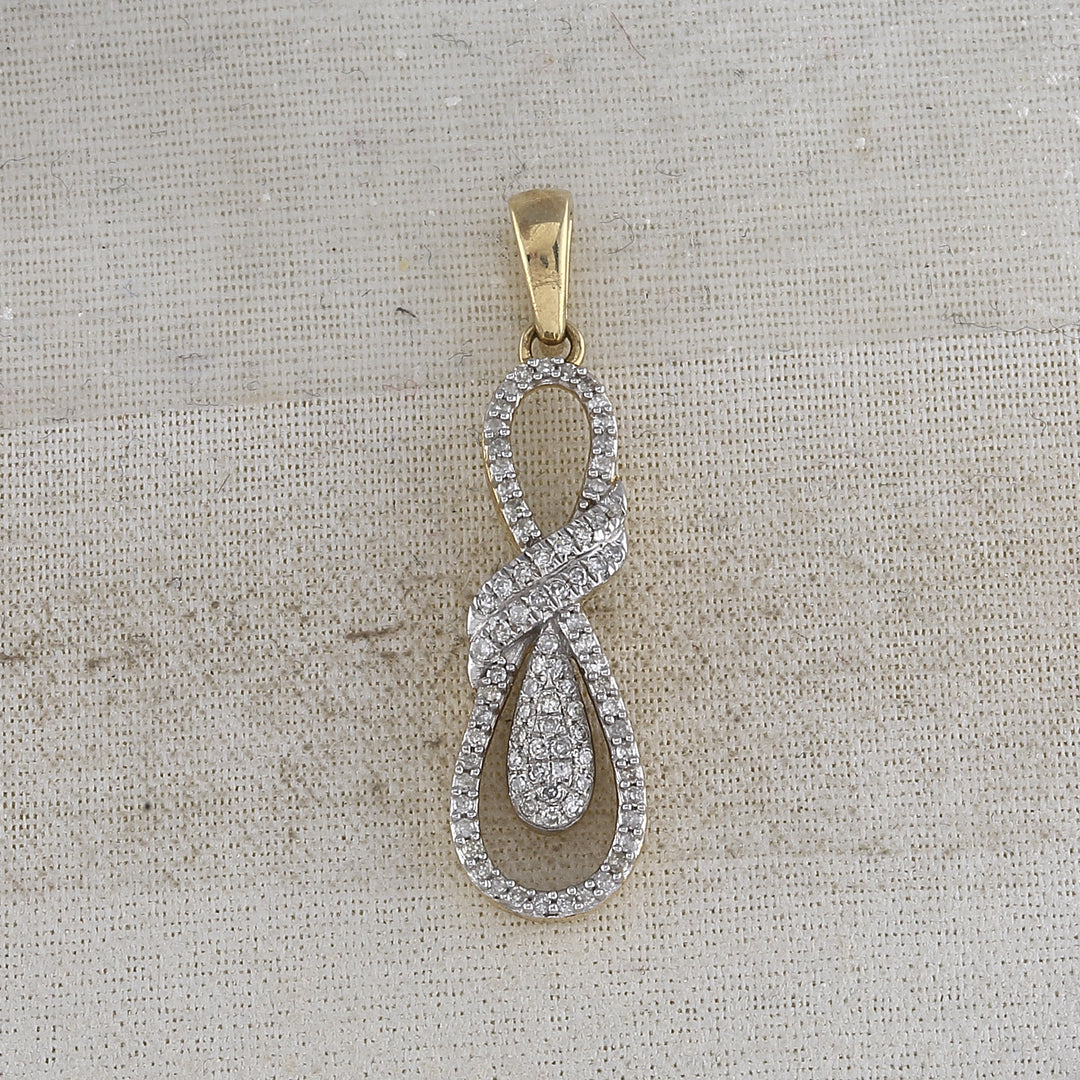 10kt Yellow Gold Women's Diamond Micro-Pave Pendant 1/5 ctw - view 2