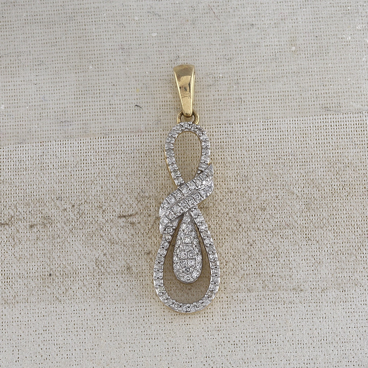 10kt Yellow Gold Women's Diamond Micro-Pave Pendant 1/5 ctw - view 2