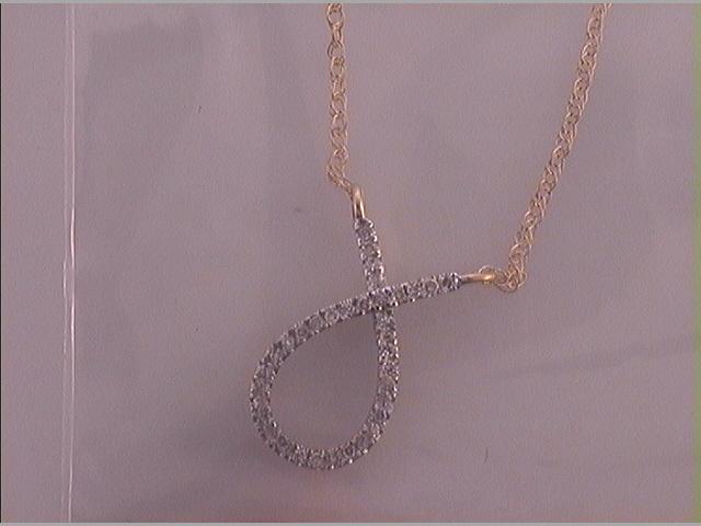 10kt Yellow Gold Women's Diamond Fashion Pendant Necklace 1/10 ctw