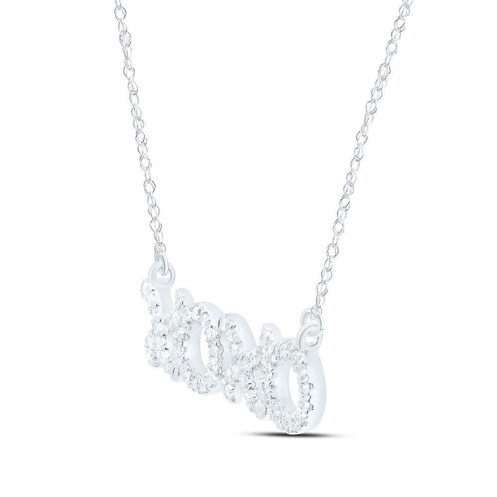 10kt White Gold Women's Diamond XOXO Hugs Kisses Letter Pendant Necklace 1/6 ctw - view 2