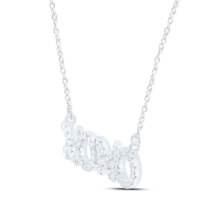10kt White Gold Women's Diamond XOXO Hugs Kisses Letter Pendant Necklace 1/6 ctw - view 2