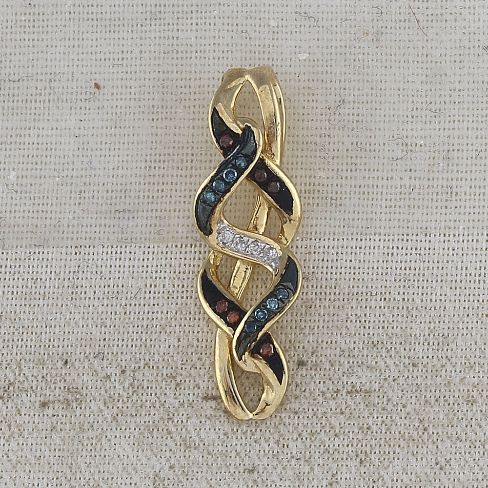 10kt Yellow Gold Women's Round Diamond Fashion Pendant 1/20 ctw - view 2