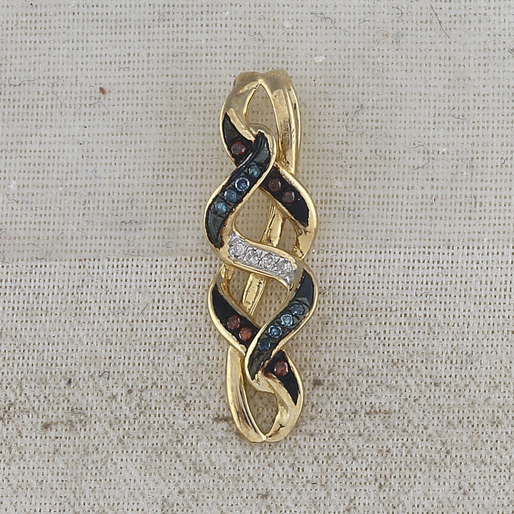 10kt Yellow Gold Women's Round Diamond Fashion Pendant 1/20 ctw - view 2