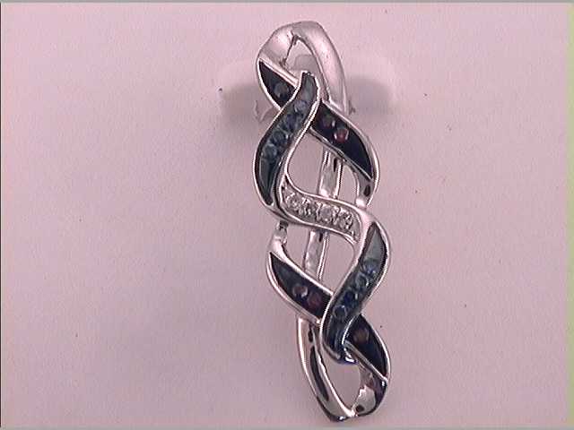 10kt White Gold Women's Round Diamond Fashion Pendant 1/20 ctw
