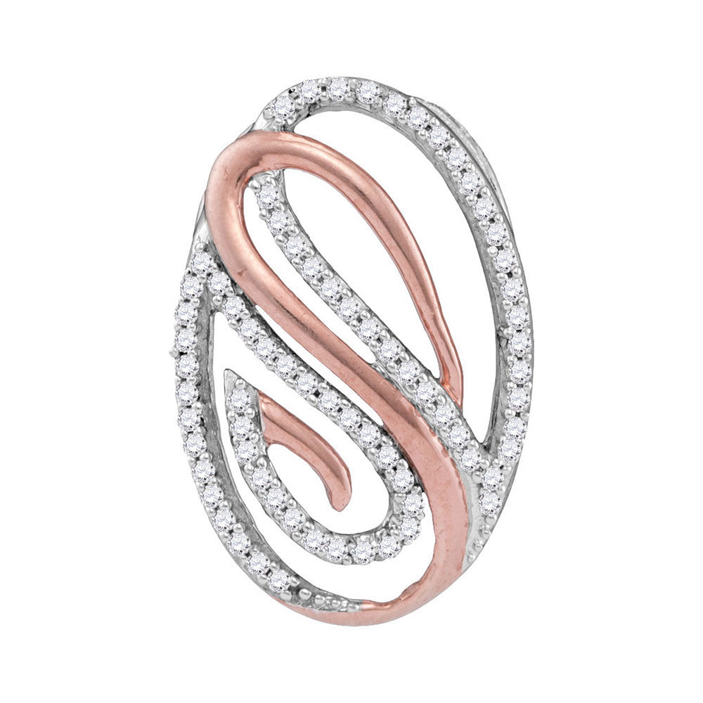 10kt Two-tone Gold Women's Diamond Pendant 1/5 ctw