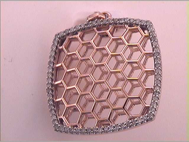 10kt Two-tone Gold Diamond Pendant 1/4 ctw