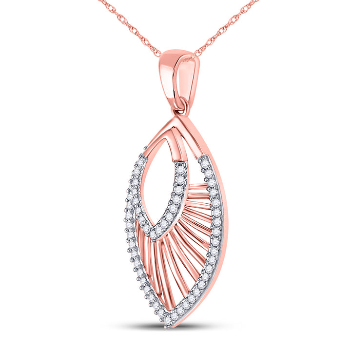 10kt Rose Gold Women's Diamond Modern Geometric Fashion Pendant 1/6 ctw