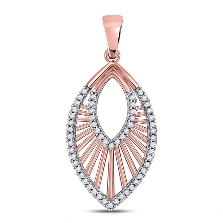 10kt Rose Gold Women's Diamond Modern Geometric Fashion Pendant 1/6 ctw - view 2
