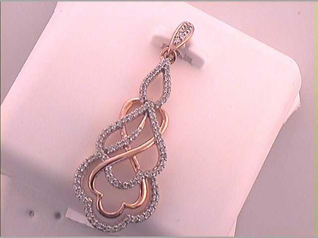 10kt Rose Gold Women's Diamond Pendant 1/4 ctw