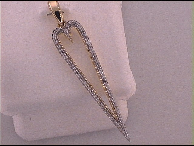10kt Yellow Gold Women's Diamond Pendant 1/5 ctw