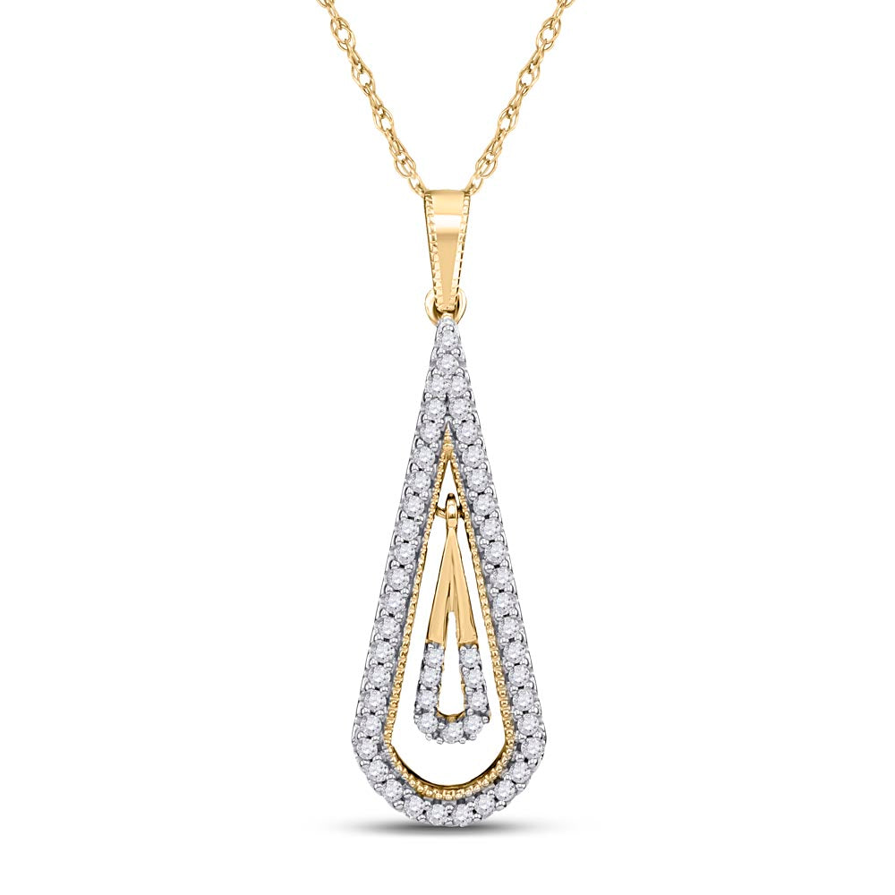 10kt Yellow Gold Women's Diamond Pendant 1/4 ctw