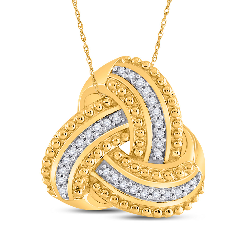 10kt Yellow Gold Women's Diamond Celtic Knot Fashion Pendant 1/10 ctw