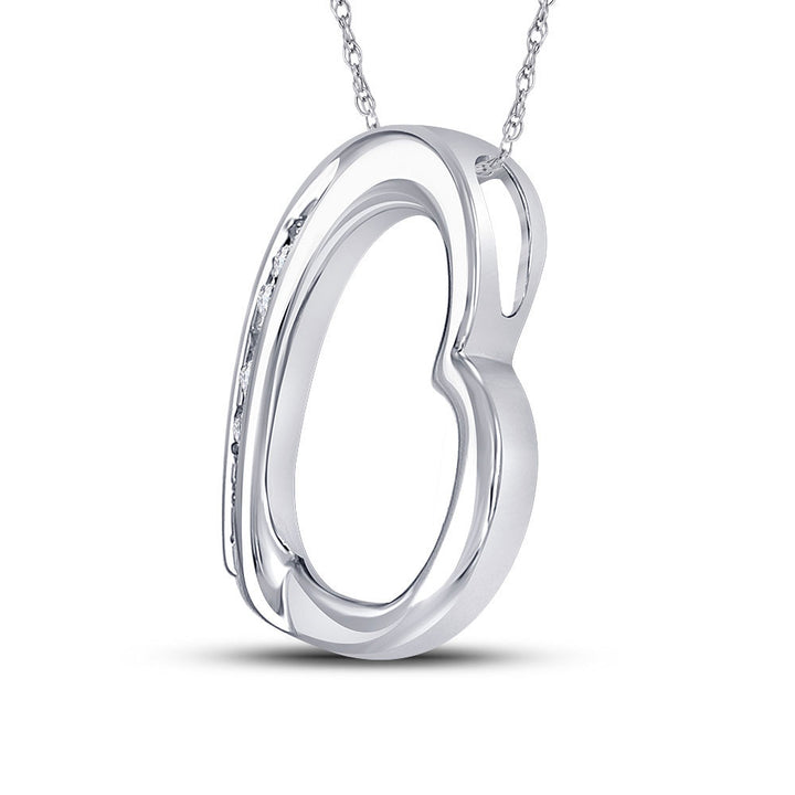 10kt White Gold Women's Round Diamond Heart Pendant .03 ctw