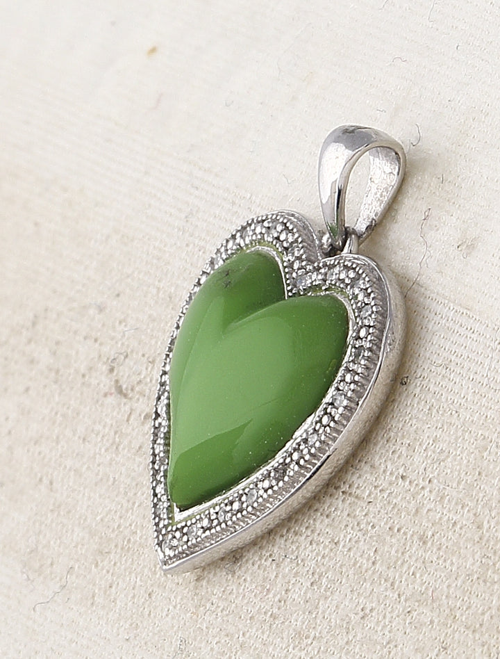 Sterling Silver Women's Diamond Heart Pendant 1/20 ctw