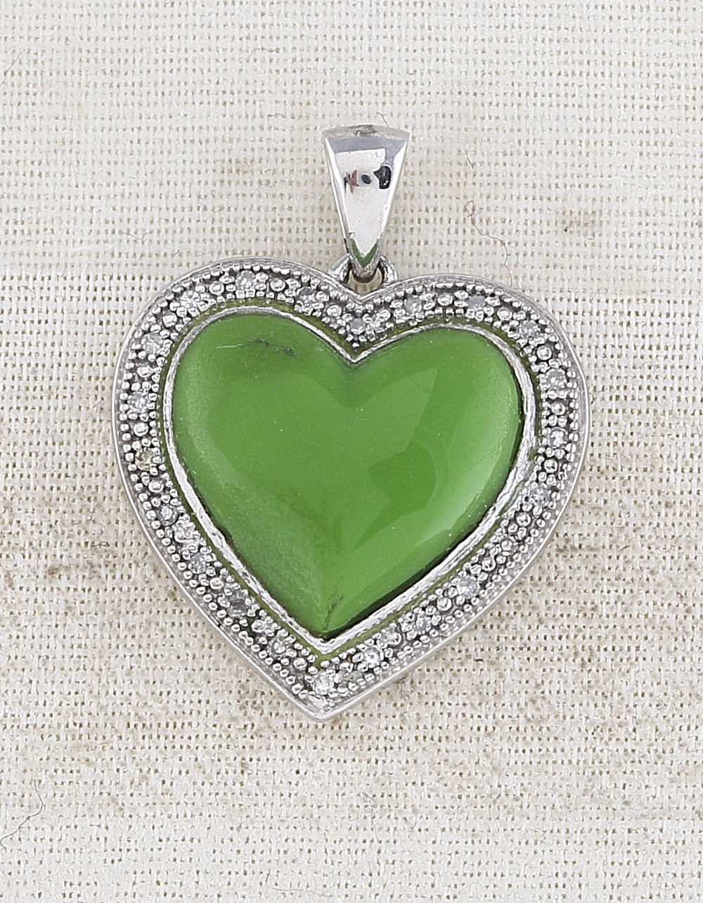 Sterling Silver Women's Diamond Heart Pendant 1/20 ctw - view 2