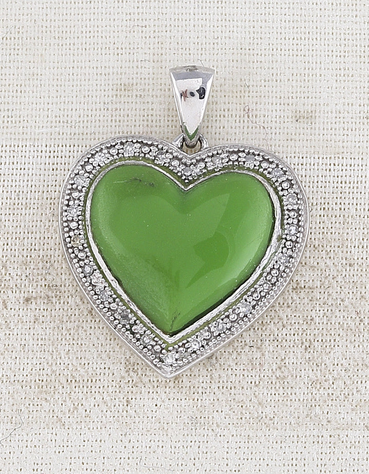 Sterling Silver Women's Diamond Heart Pendant 1/20 ctw - view 2